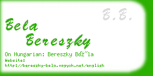 bela bereszky business card